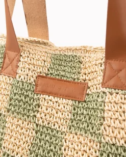 Checkmate Straw Beach Bag | Rusty Hot