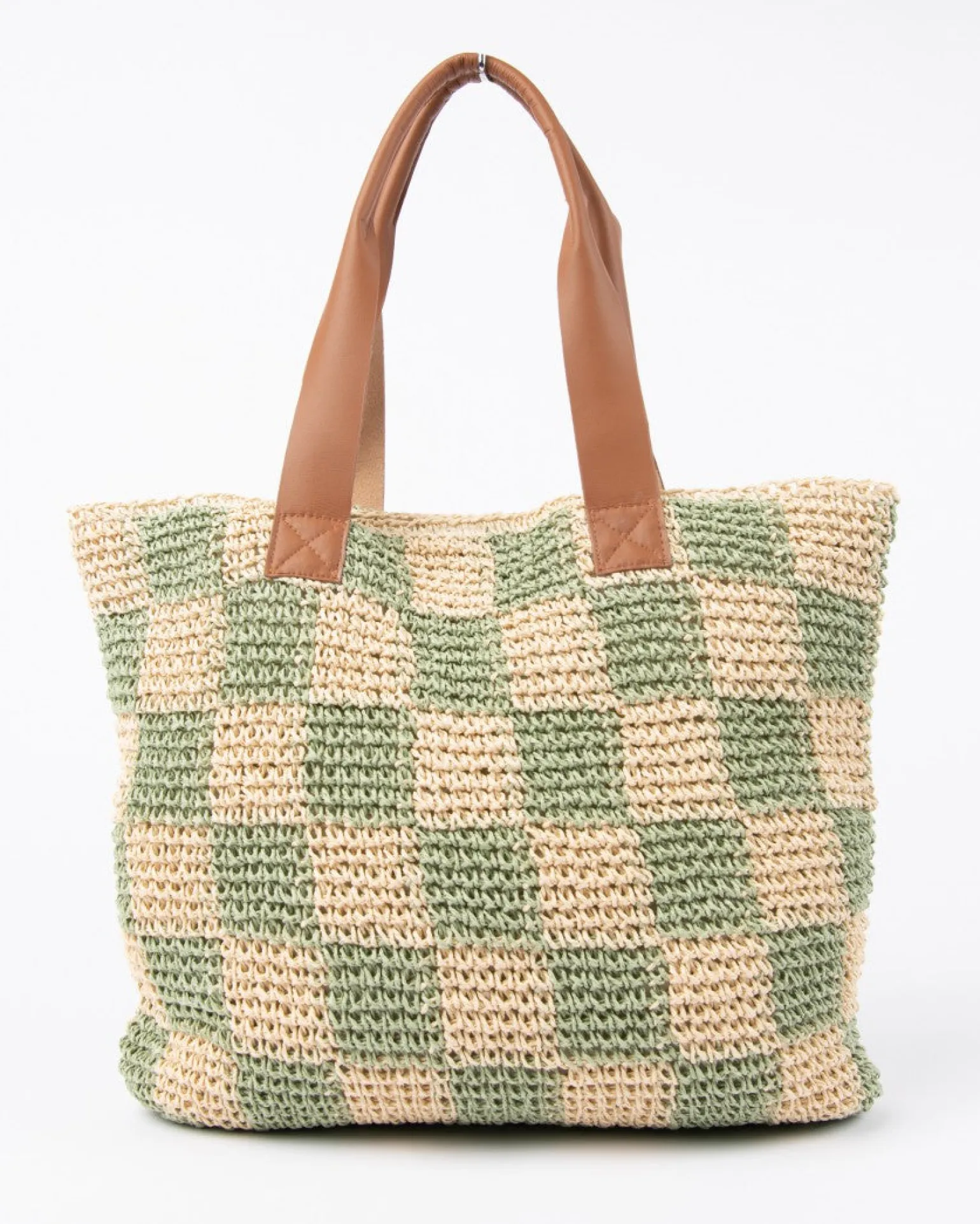 Checkmate Straw Beach Bag | Rusty Hot