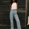 Chloe High Waisted Distressed Straight Jean | Rusty Flash Sale