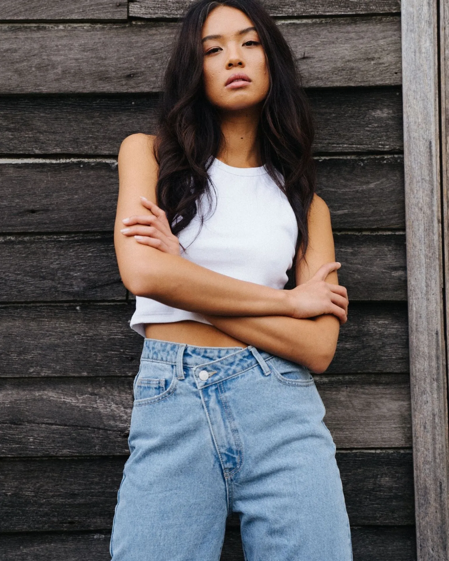 Chloe High Waisted Distressed Straight Jean | Rusty New