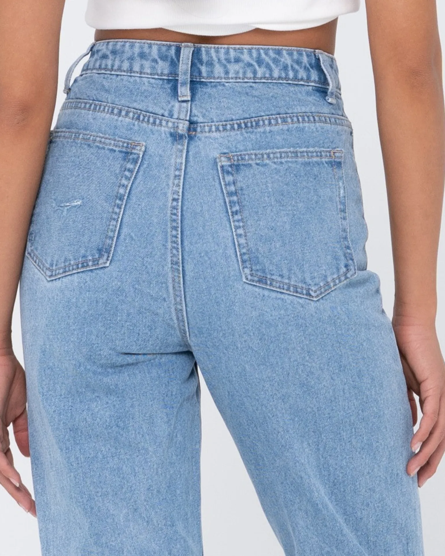 Chloe High Waisted Distressed Straight Jean | Rusty Flash Sale