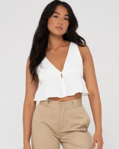Coco V Neck Crop Top | Rusty Clearance