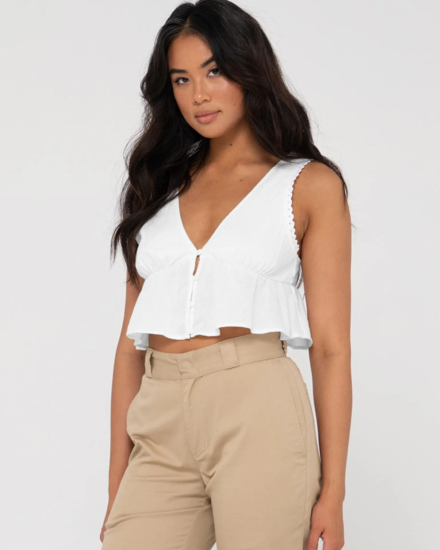 Coco V Neck Crop Top | Rusty Online