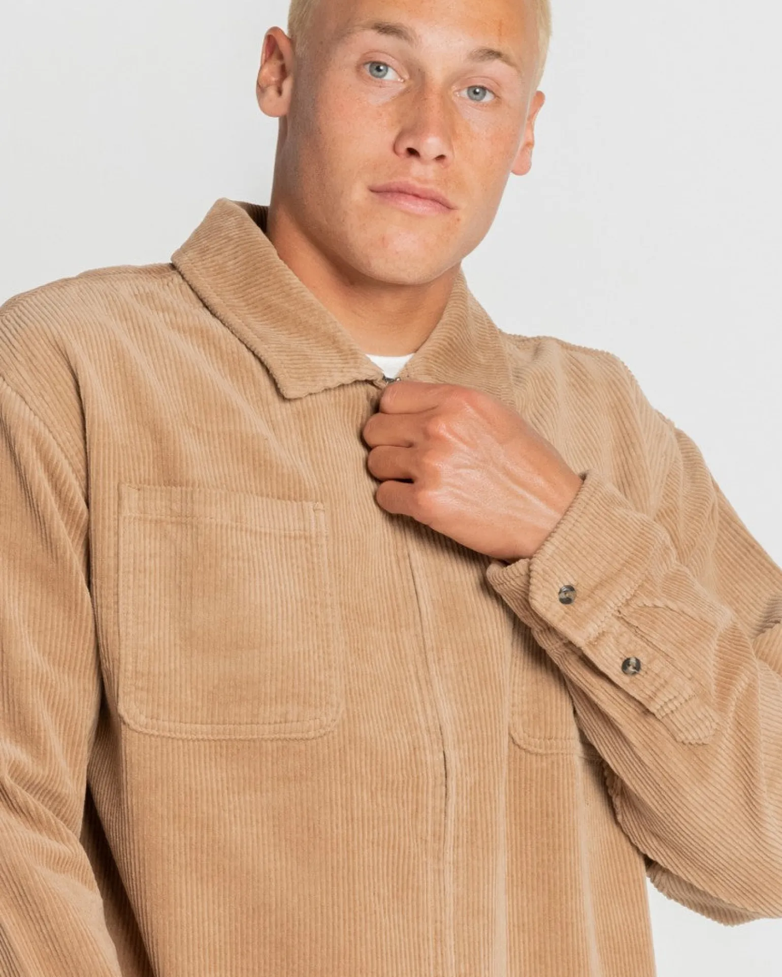 Coup Cord Long Sleeve Overshirt | Rusty Sale