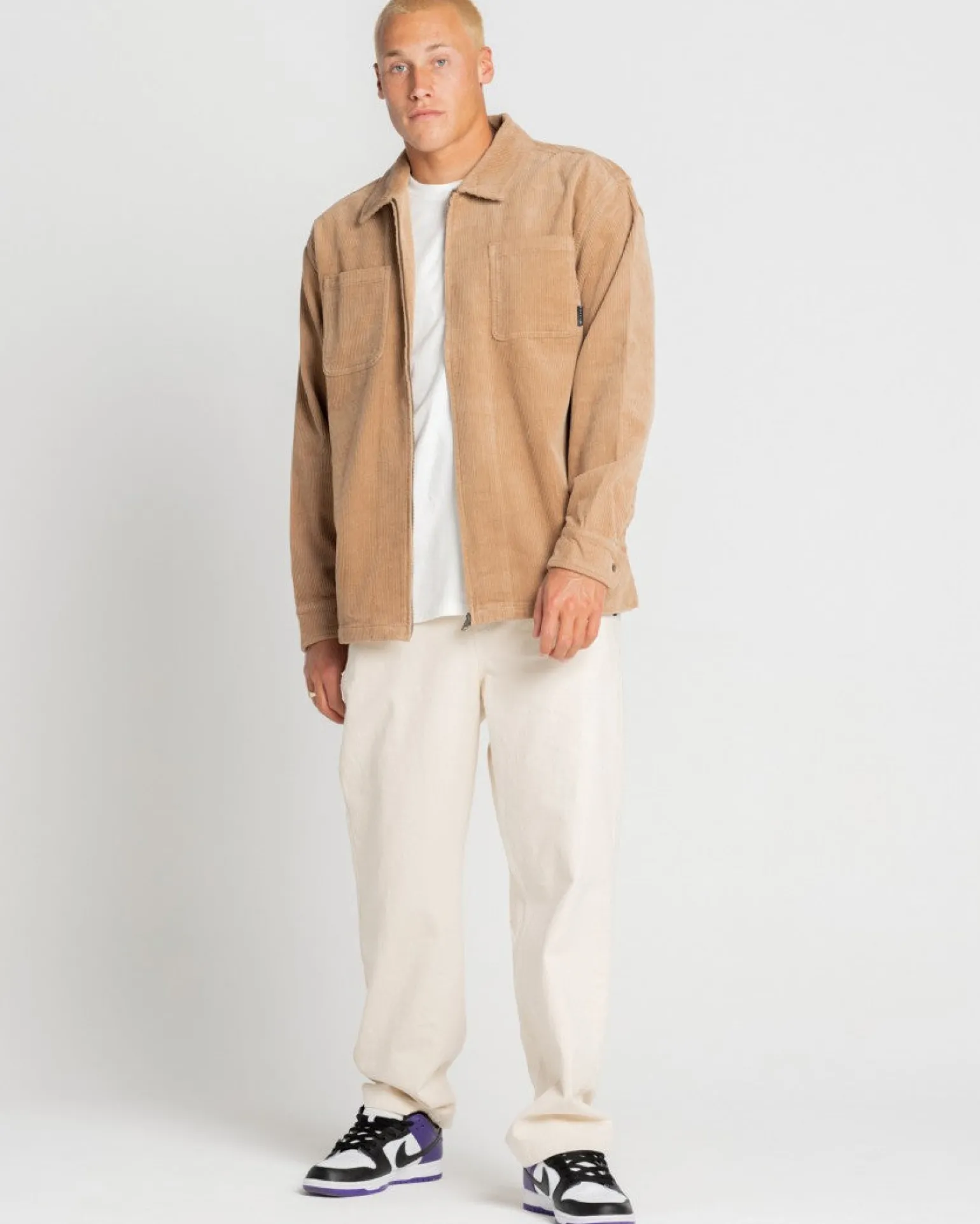 Coup Cord Long Sleeve Overshirt | Rusty Sale