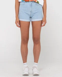 Cyprus High Waisted Denim Short | Rusty Best Sale