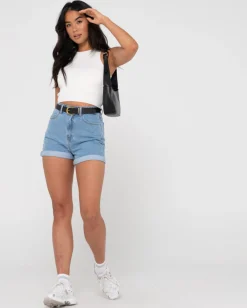 Cyprus High Waisted Denim Short | Rusty Best