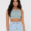 Danielle Shirring Crop Top | Rusty Online