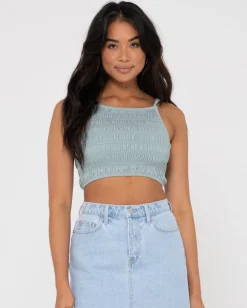 Danielle Shirring Crop Top | Rusty Online