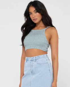 Danielle Shirring Crop Top | Rusty Online