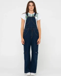 Dax Denim Cargo Overalls | Rusty Hot