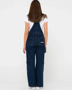 Dax Denim Cargo Overalls | Rusty Hot