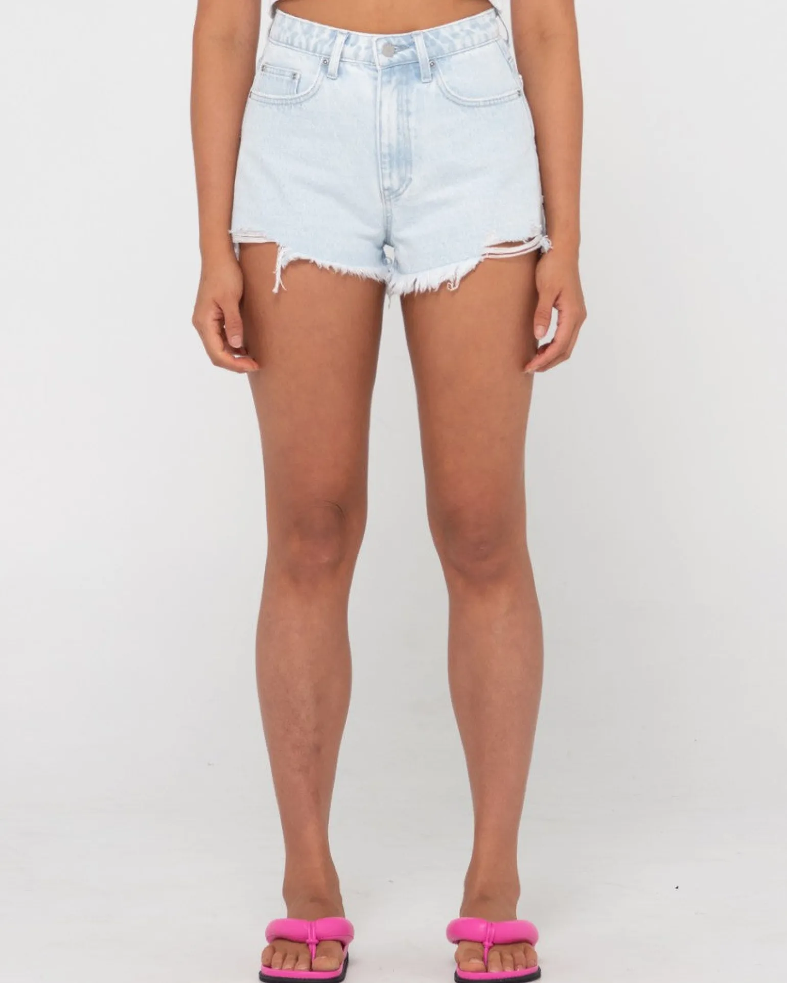 Dime High Waisted Frayed Denim Short | Rusty Outlet