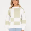 Dora Contrast Crew Neck Knit | Rusty Outlet