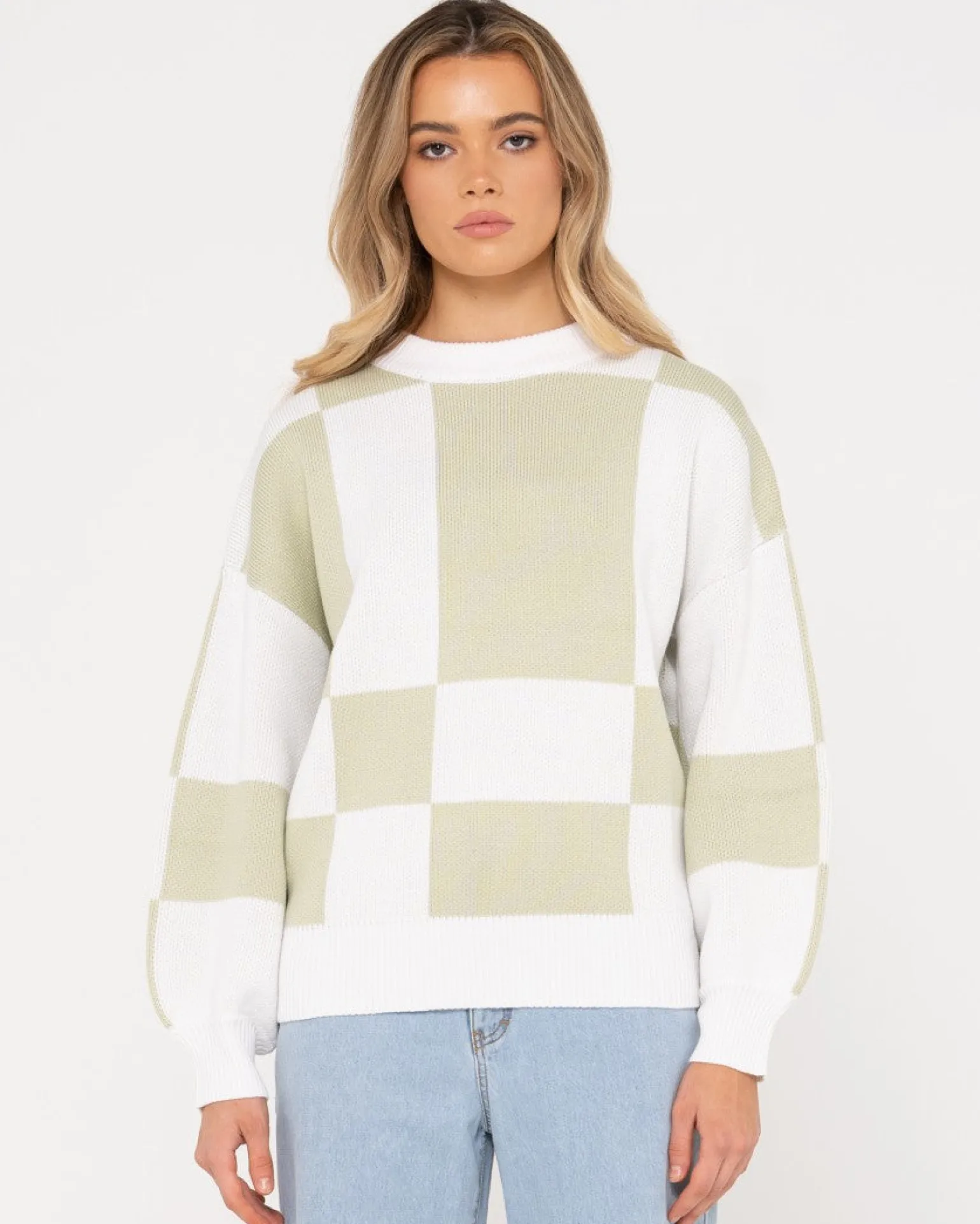 Dora Contrast Crew Neck Knit | Rusty Outlet