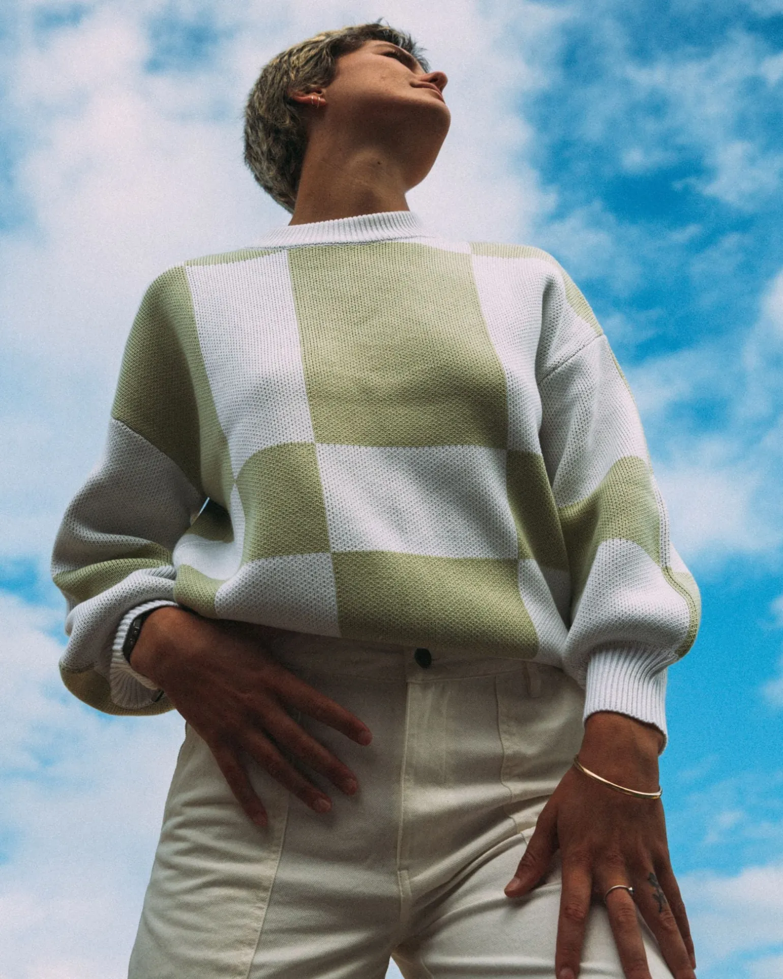 Dora Contrast Crew Neck Knit | Rusty Outlet