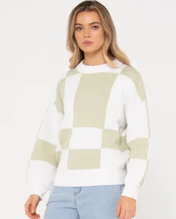 Dora Contrast Crew Neck Knit | Rusty Outlet