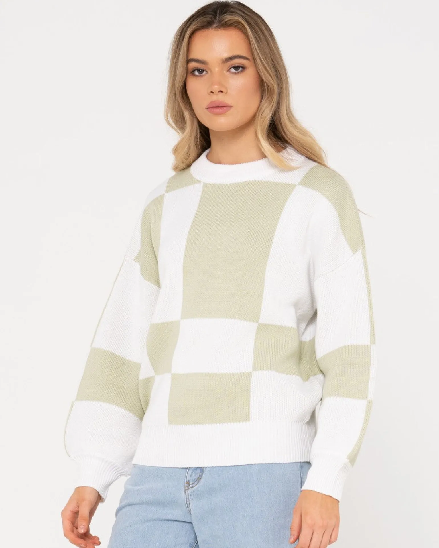 Dora Contrast Crew Neck Knit | Rusty Outlet