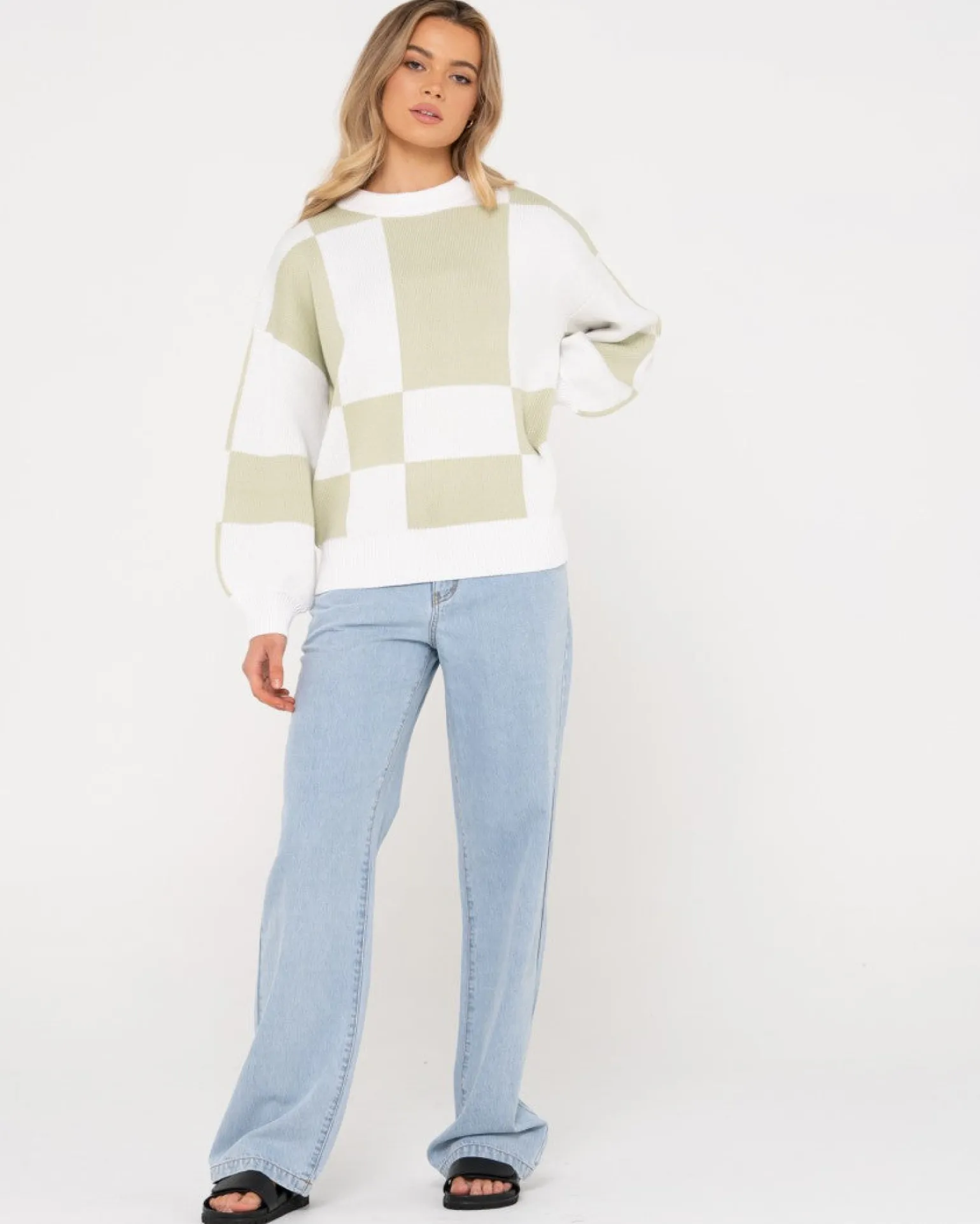 Dora Contrast Crew Neck Knit | Rusty Outlet