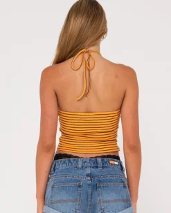 Emma Striped Halter Neck Top | Rusty Shop