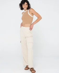 Everywhere Contrast Crop Racer Tank | Rusty Cheap