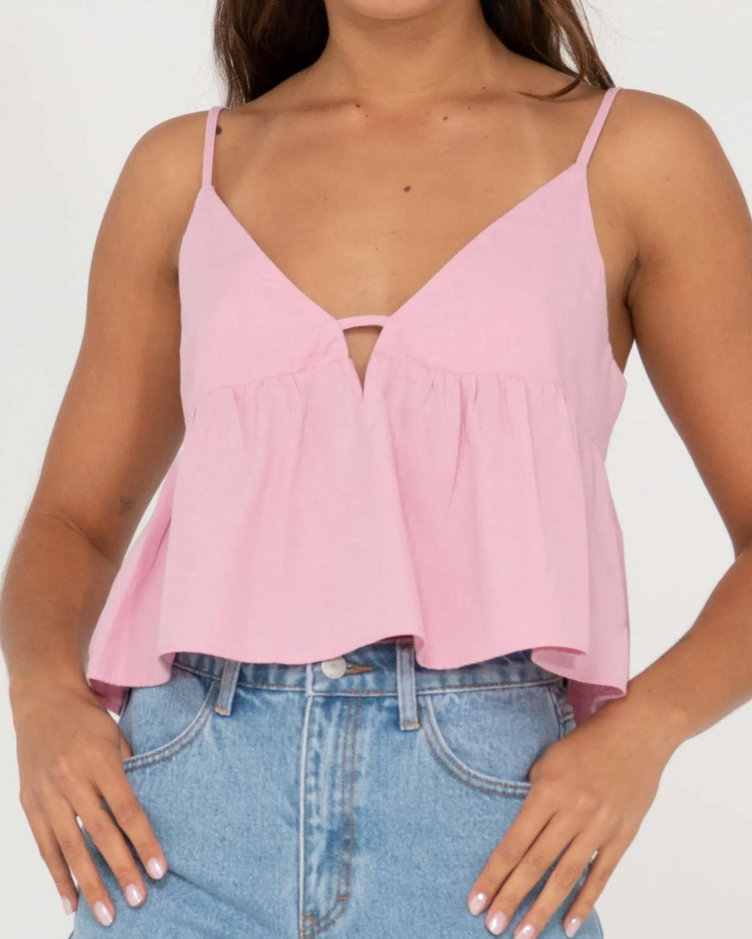 Felicity V Neck Cami Crop Top | Rusty Outlet
