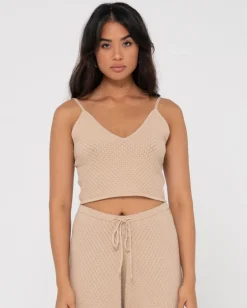Florence V Neck Knit Cami Crop Top | Rusty Shop