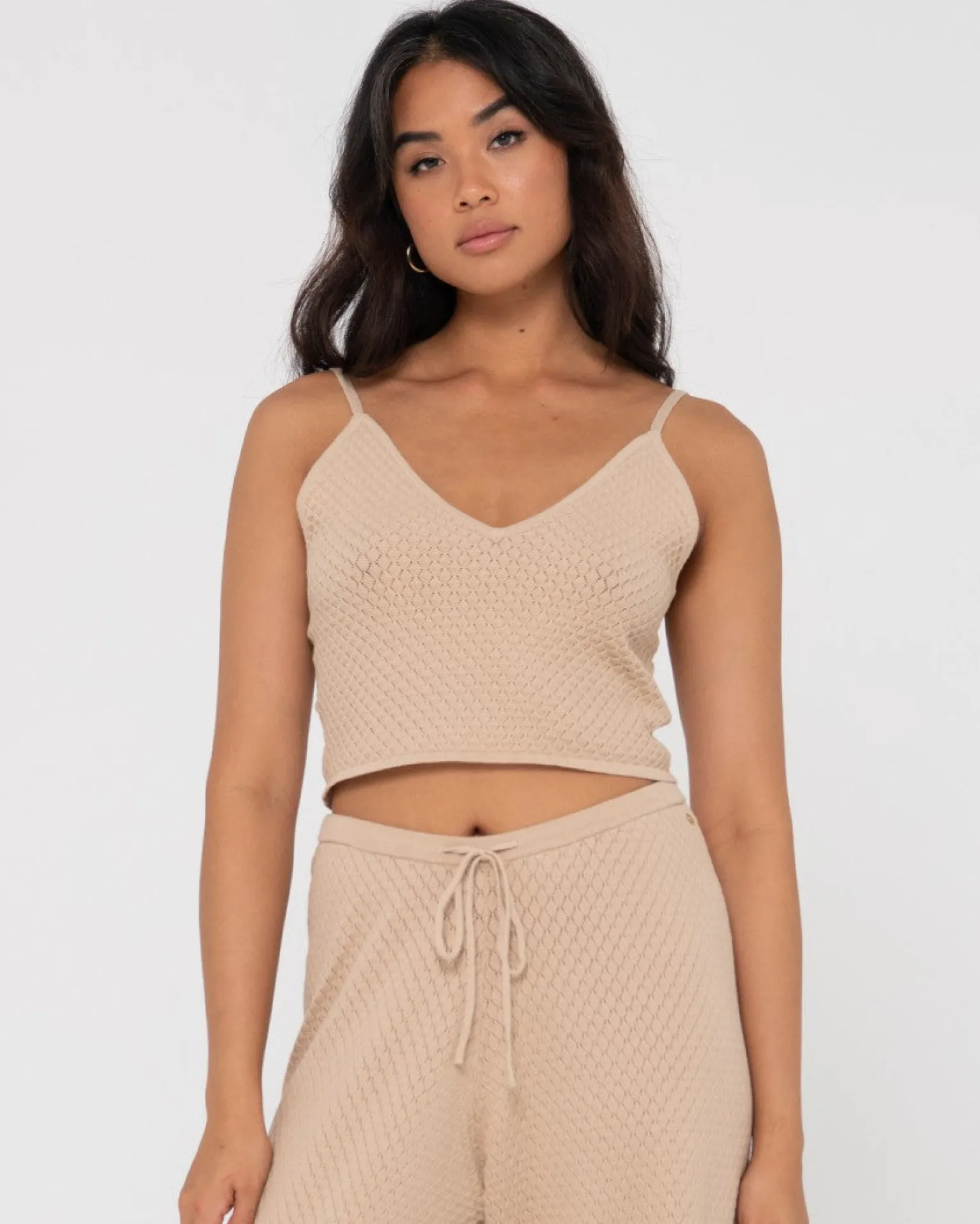 Florence V Neck Knit Cami Crop Top | Rusty Shop
