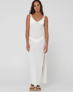 Florence V Neck Knit Slip Maxi Dress | Rusty New