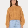 Folktale Relaxed Fit Chunky Crop Knit | Rusty Cheap