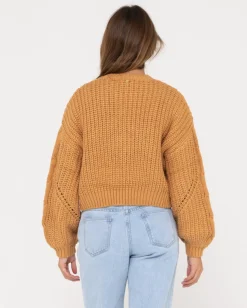 Folktale Relaxed Fit Chunky Crop Knit | Rusty Cheap