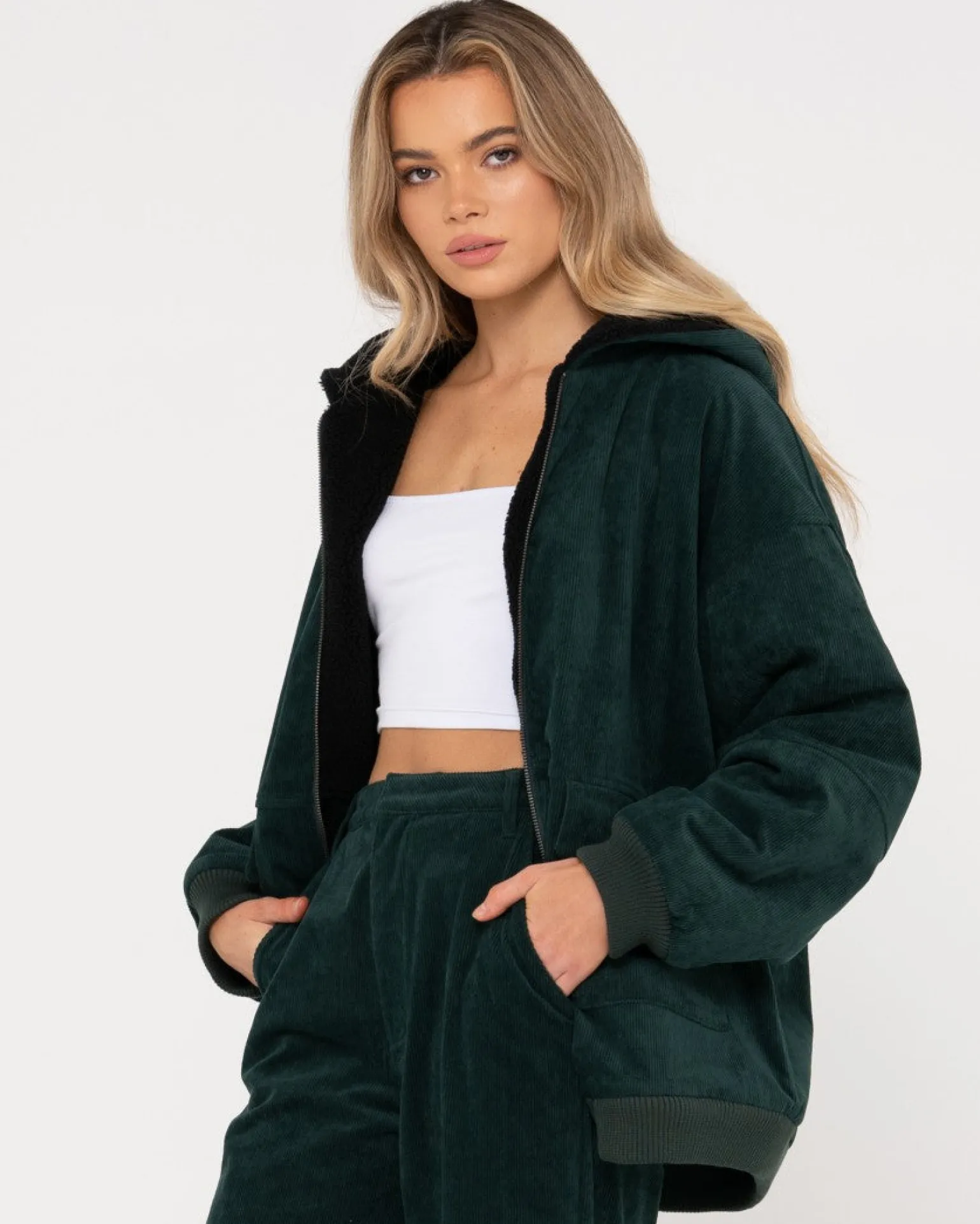 Gables Reversible Zip Up Cord Jacket | Rusty Hot
