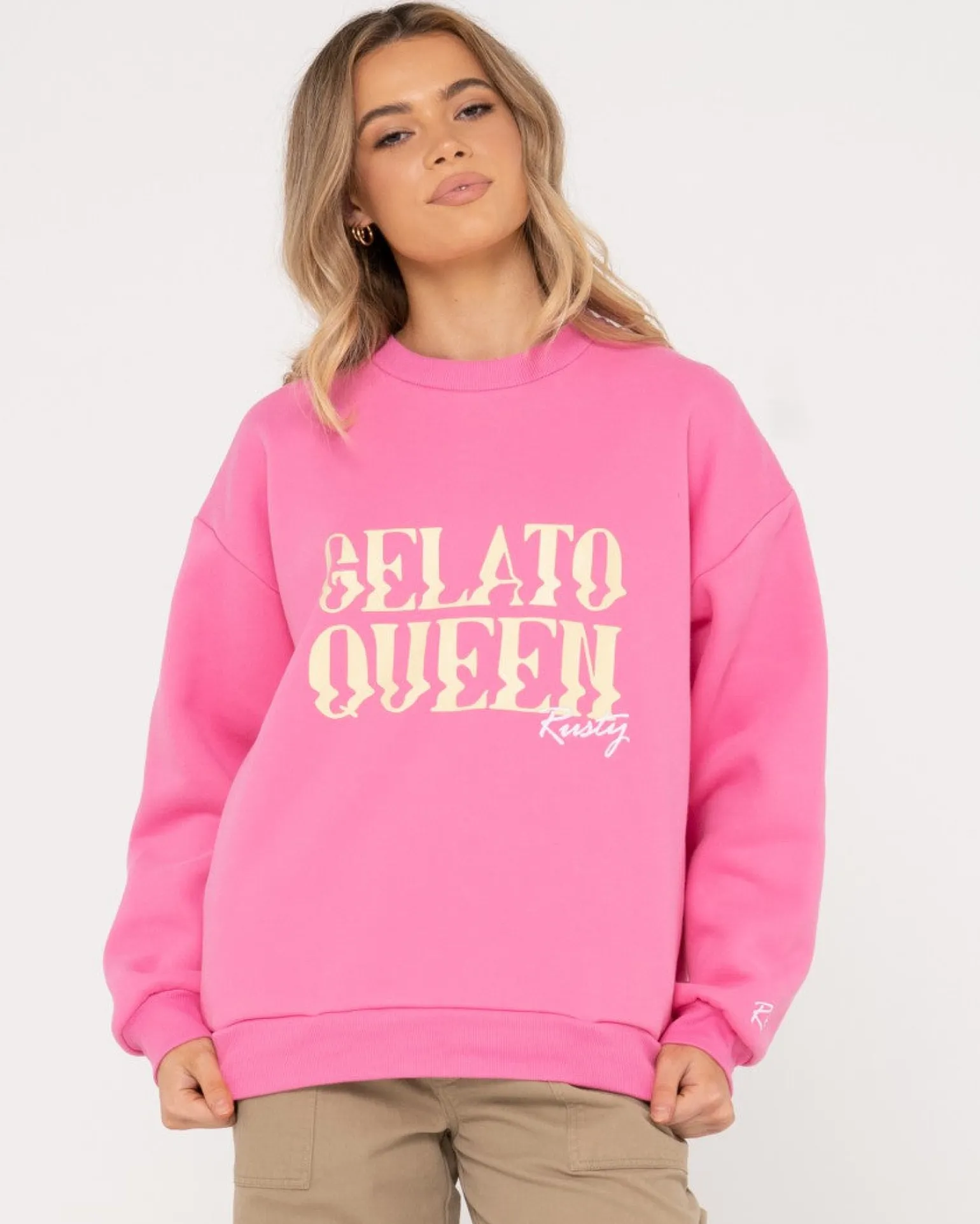 Gelato Queen Oversize Crew Fleece | Rusty Cheap