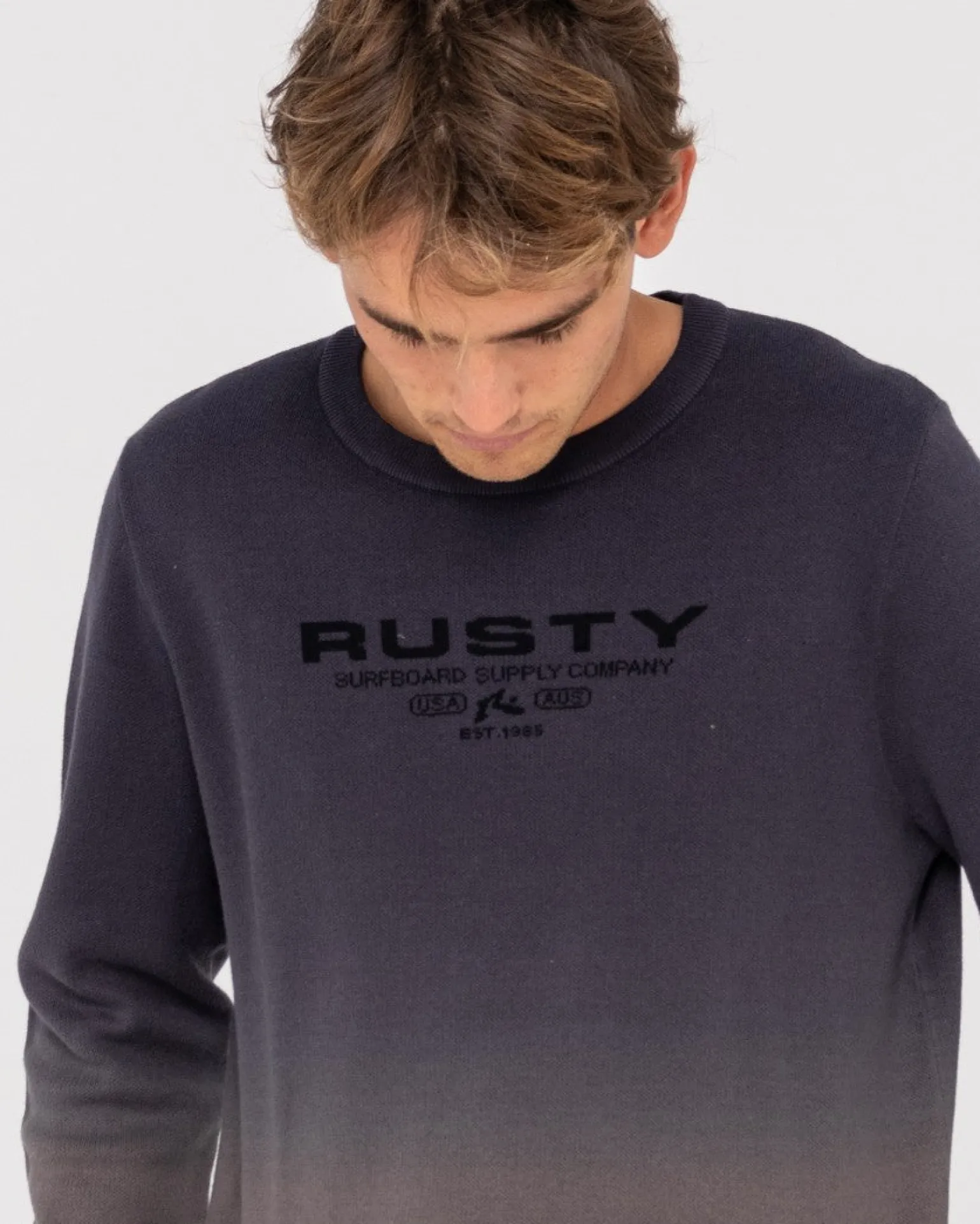 Gradient Ho-Stack Crew Knit | Rusty Best