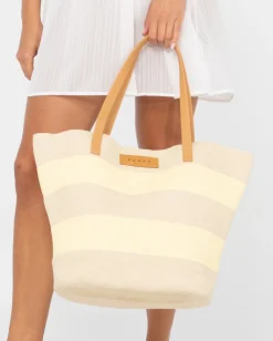 Hailey Striped Straw Beach Bag | Rusty Online