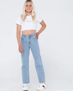 High Wide Straight Leg Jean Girls | Rusty Best Sale