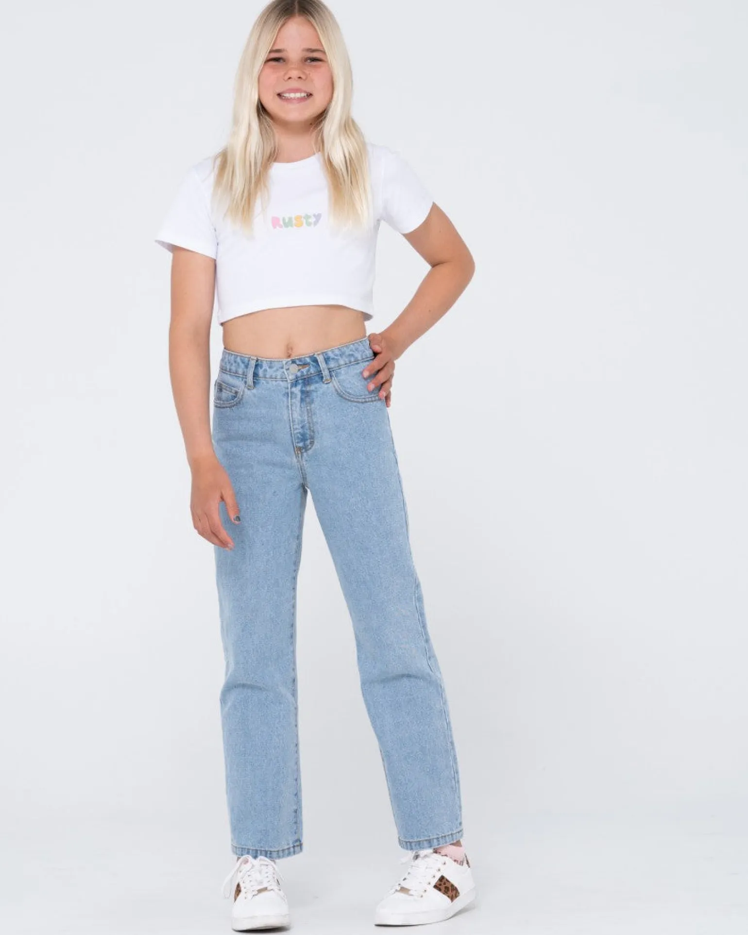 High Wide Straight Leg Jean Girls | Rusty Best Sale