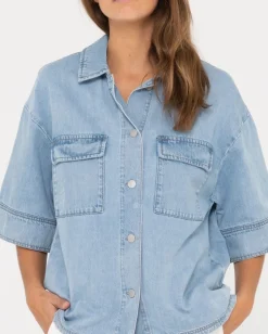Hudson Short Sleeve Denim Shirt | Rusty Best Sale