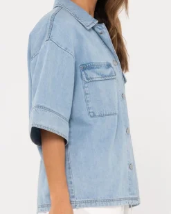 Hudson Short Sleeve Denim Shirt | Rusty New