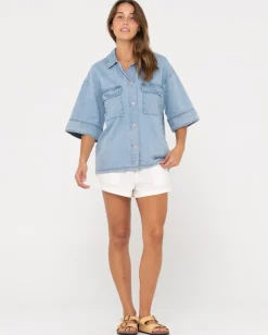 Hudson Short Sleeve Denim Shirt | Rusty New