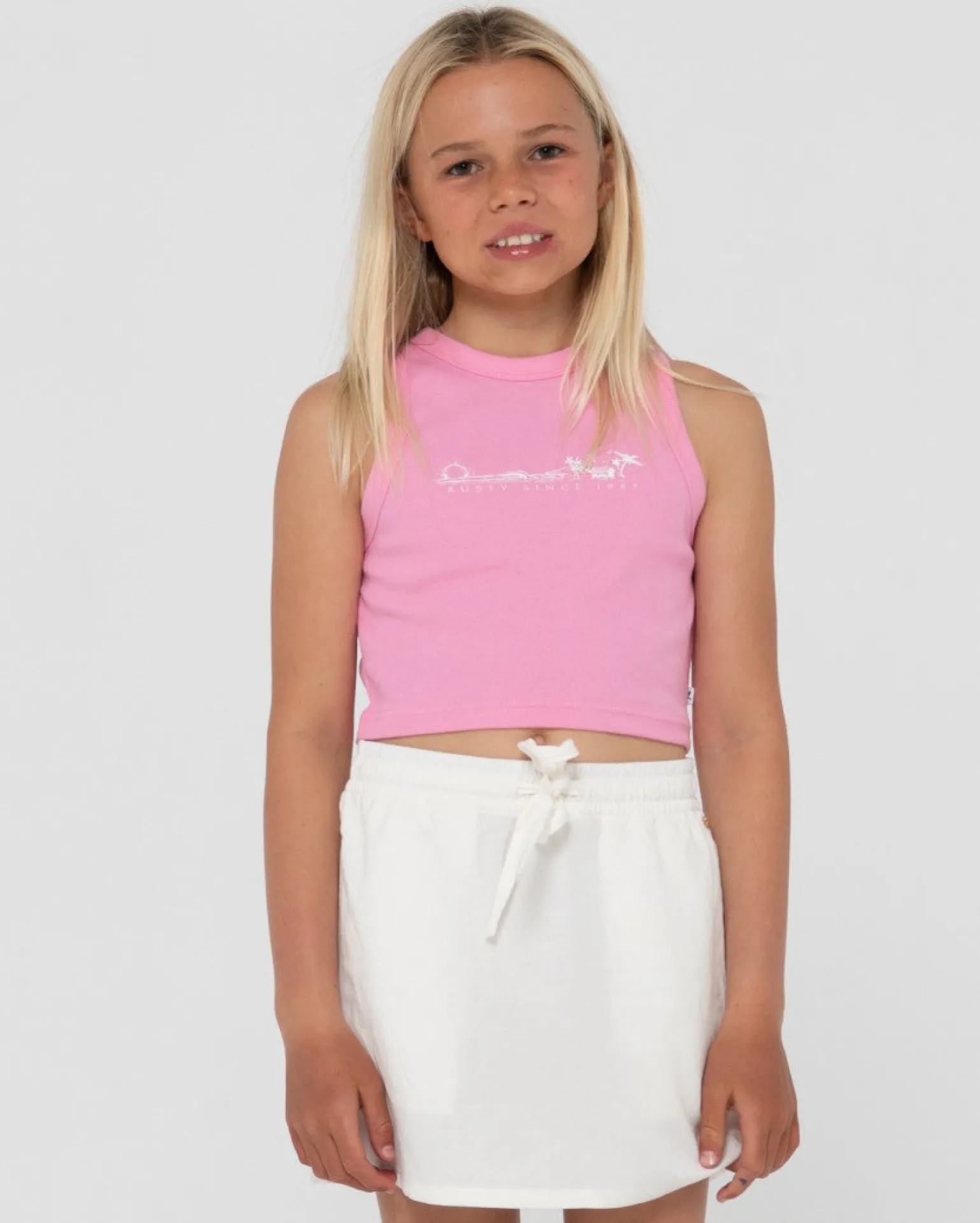 Island Life Graphic Racer Tank Girls | Rusty Clearance