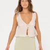 Juni Sleeveless Vee Neck Tie Top | Rusty Fashion