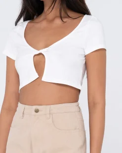 Kenz Twisted Short Sleeve Top | Rusty Online