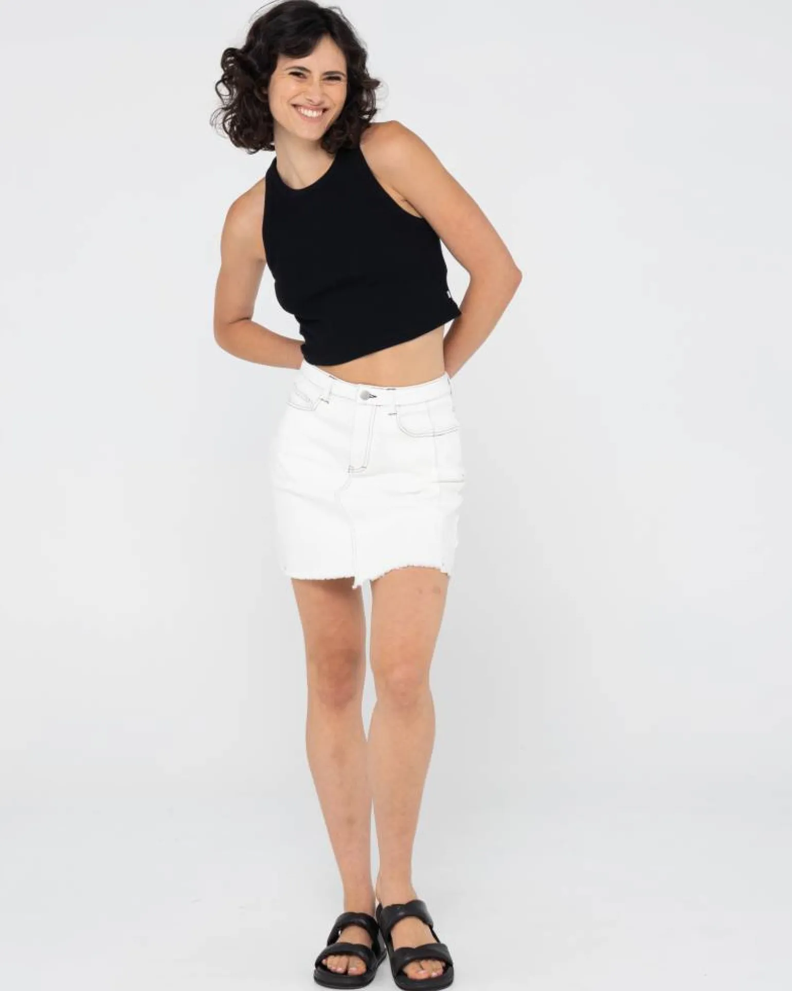 La Serena Frayed High Waisted Mini Skirt | Rusty Shop