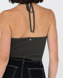 Laura Halter Crop Knit Top | Rusty Hot