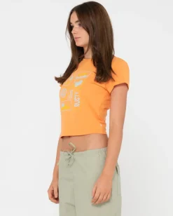 Le Sol Skimmer Graphic Baby Tee | Rusty Cheap