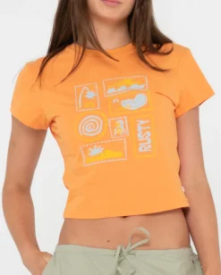 Le Sol Skimmer Graphic Baby Tee | Rusty Discount
