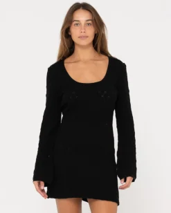 Leo Long Sleeve Knit Mini Dress | Rusty Sale