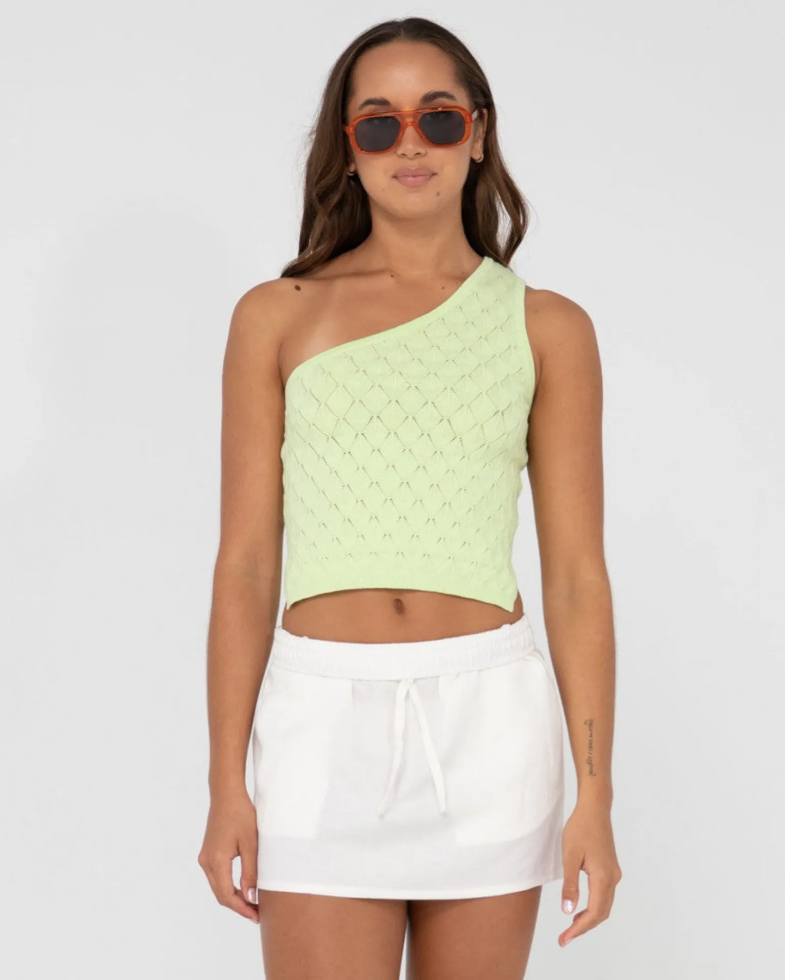 Leo One Shoulder Knit Top | Rusty Cheap