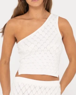 Leo One Shoulder Knit Top | Rusty New